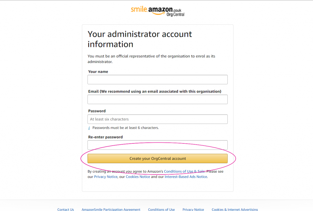 how to set up a charity account on amazon