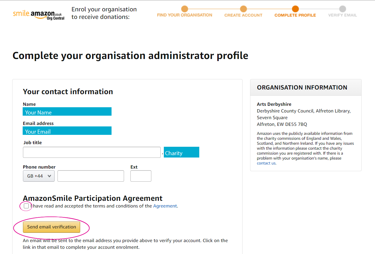 How to Set Up an AmazonSmile Account for Your Charity Arts Derbyshire