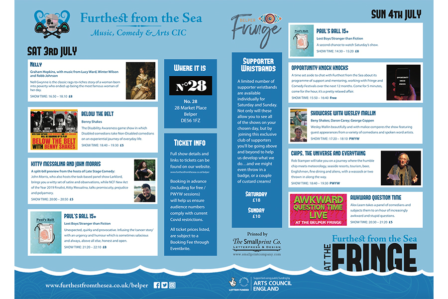 Furthest from the Sea at Belper Fringe July 3rd and 4th 2021