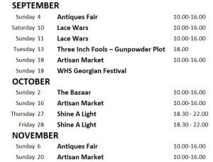The dates through September/October/November