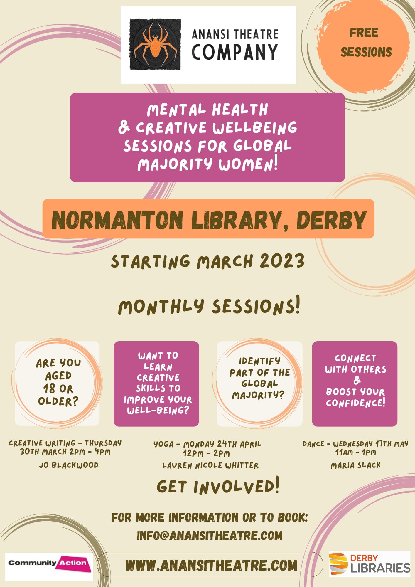 Women Of Colour Mental Health and Wellbeing Monthly Sessions Arts