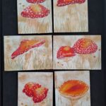 Set of ACEO Fly Agaric Mushrooms.