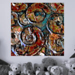Canvas print of Ammonites created with photography and digital manipulation.